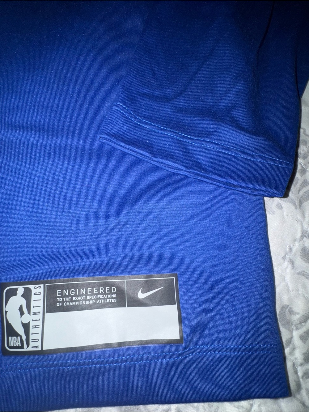 Nike New York Knicks Team Issue Pregame Warmup L/S Shirt (Blue) Mens Size XL - Picture 8 of 10